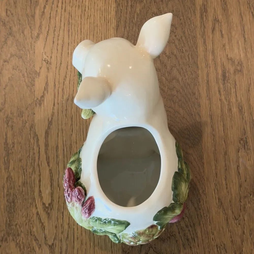 Fitz and Floyd Classics French Market Pig Cookie Jar Ceramic Canister Vintage